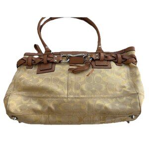 Vintage Coach Hampton Yellow/Gold Canvas And Braided Leather Women’s Bag
